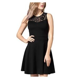 Fashion to Figure Dress Black Mock Neck Mesh Sequins Detail Plus Size 2X